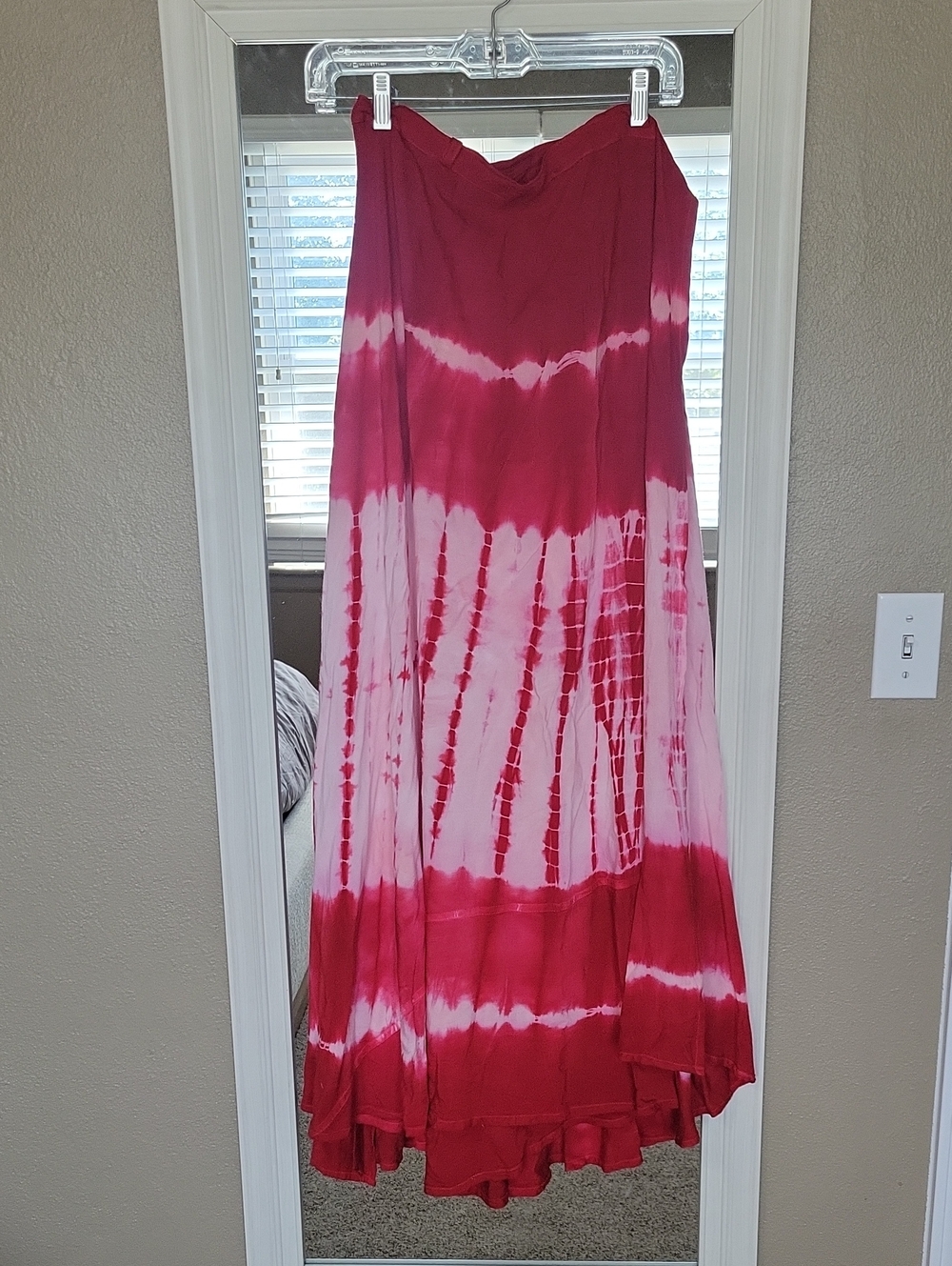 Advance Apparels Red and Pink Tie-Dye Maxi Dress Can Fit XS - XXL